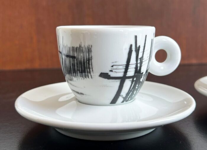 rare mario giacomelli for illy set of espresso cups and saucers set of 6 7405