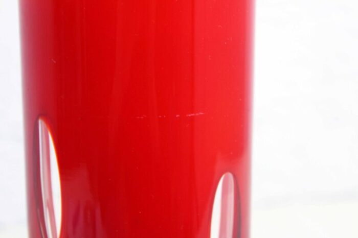 red and white murano glass vase 1970s 8