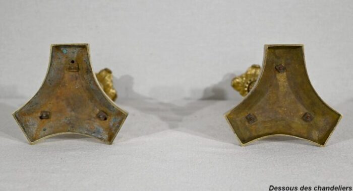 restauration era bronze candleholders early 19th century set of 2 16