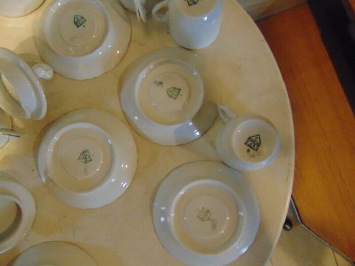 roccoco mocca tea set cmielow 1950s set of 14 12