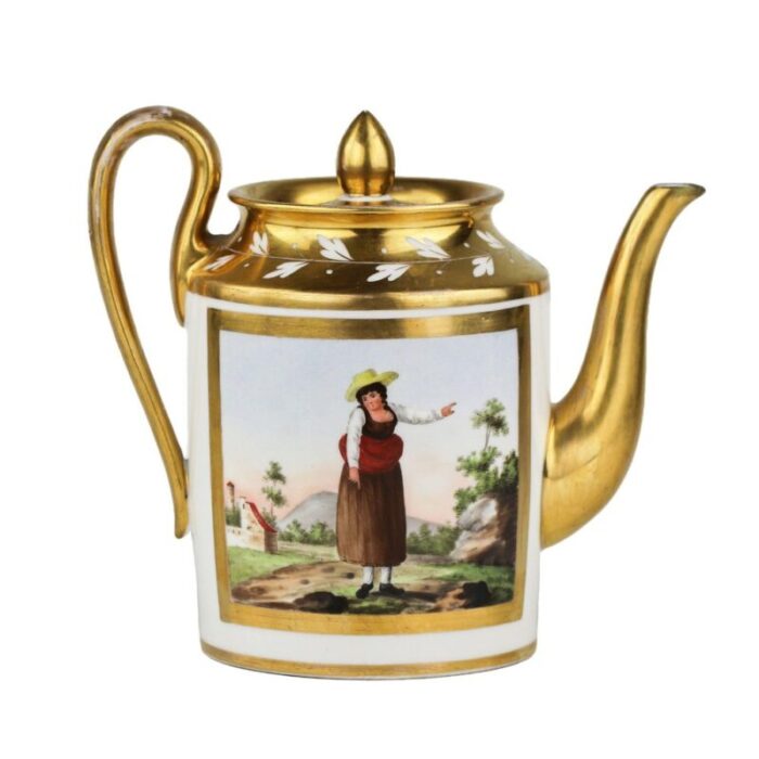 russian gardner teapot in porcelain 2