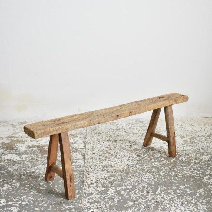 rustic elm wooden stool 9701