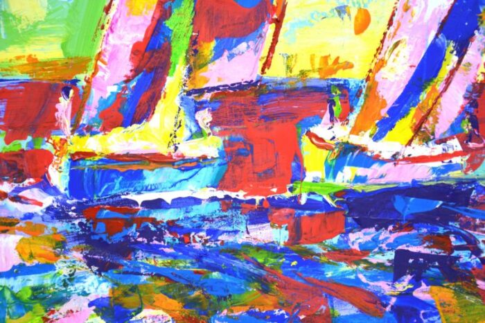 sailboats 2 original painting 2864