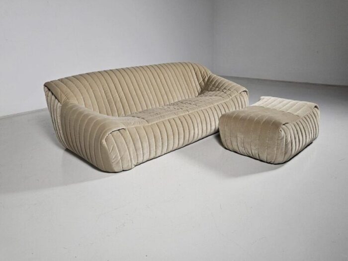 sandra 3 seater sofa with ottoman by annie hieronimus for cinna 1970s set of 2 0169