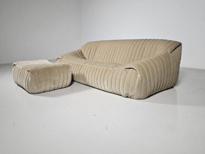 sandra 3 seater sofa with ottoman by annie hieronimus for cinna 1970s set of 2 7199