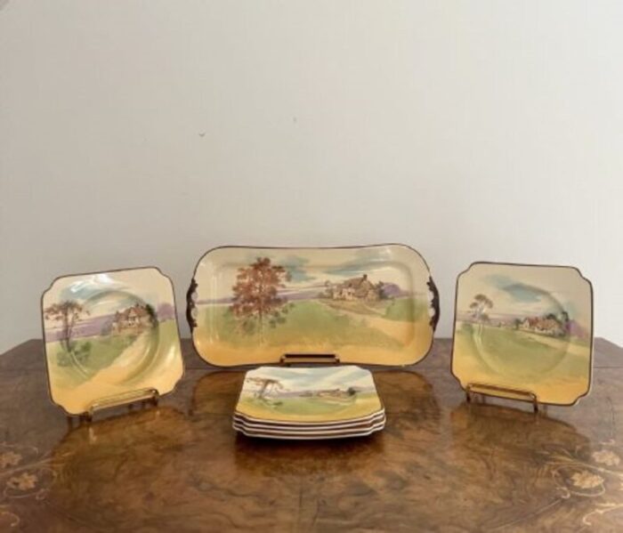 sandwich plates from royal doulton 1920s set of 4 4