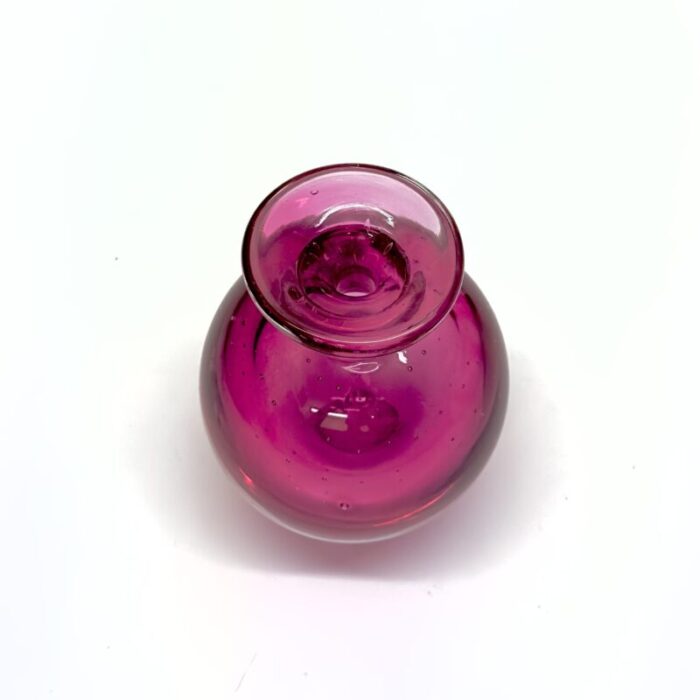 saturated pink and red glass vessel curation group of 5 1198