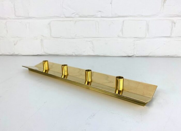 scandinavian no 69 candleholder in brass by pierre forsell for skultuna 1960s 4