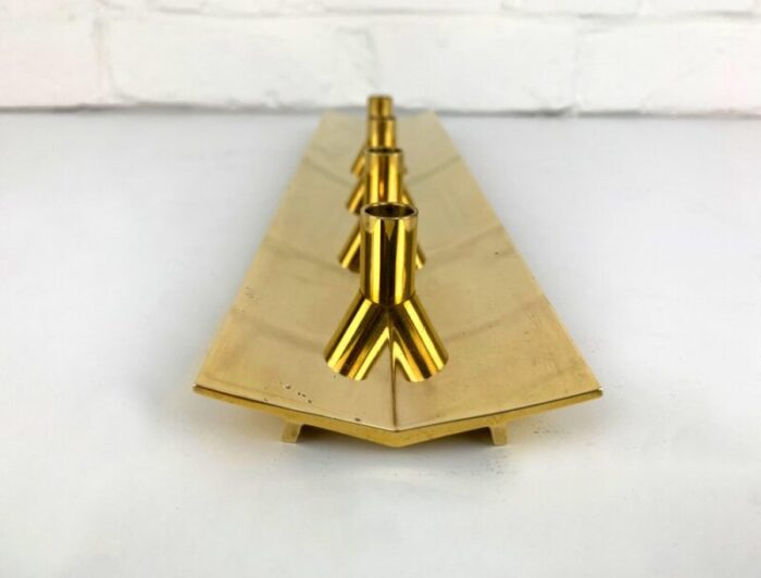 scandinavian no 69 candleholder in brass by pierre forsell for skultuna 1960s 5