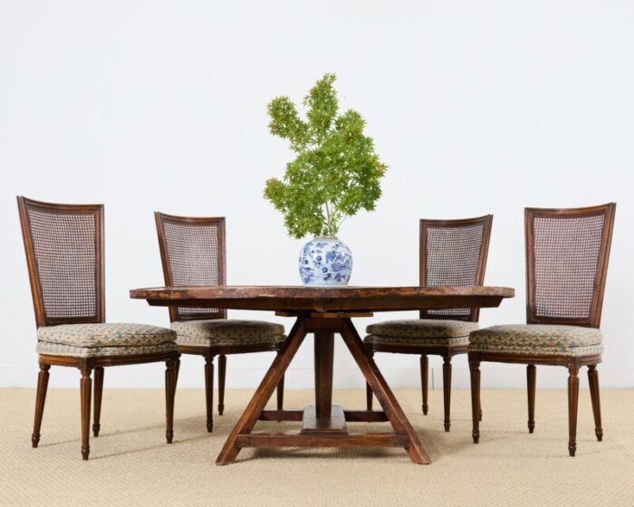 set of six french louis xvi style cane dining chairs 4424