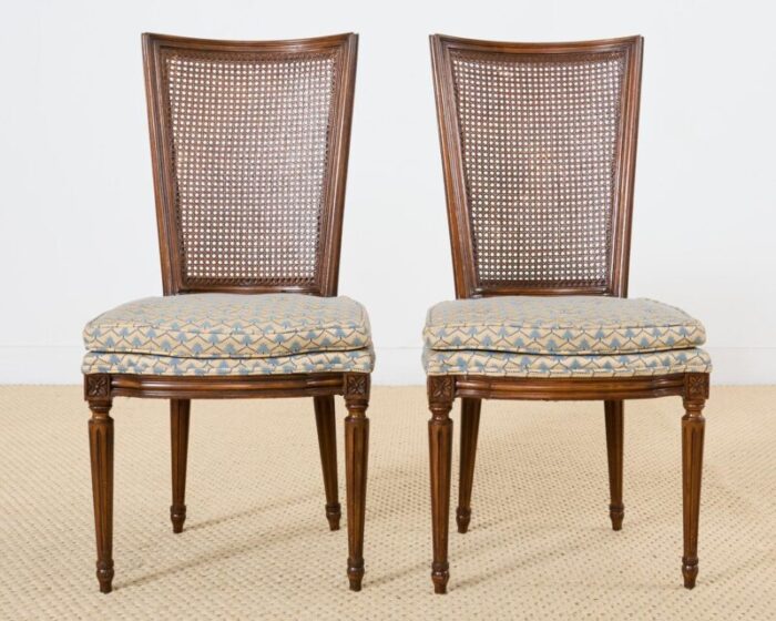 set of six french louis xvi style cane dining chairs 8855