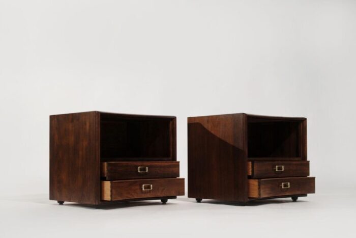 set of walnut concave bedside tables by paul frankl c 1950s 1219