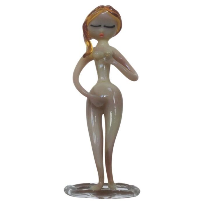 signs of the zodiac virgin glass sculpture from zelezny brod 1960s 1