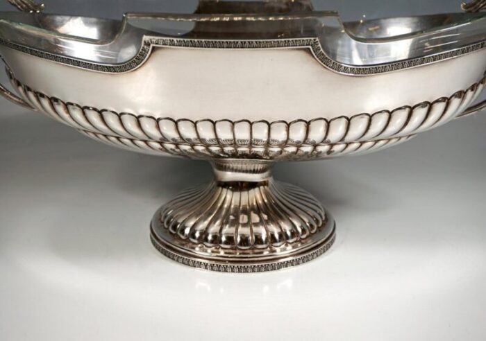 silver jardiniere with swan busts and glass inlay from pietrasanta c italy 1950 6