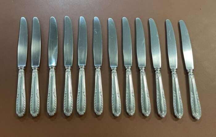 silver metal and stainless steel knives from paris ravinet set of 12 1