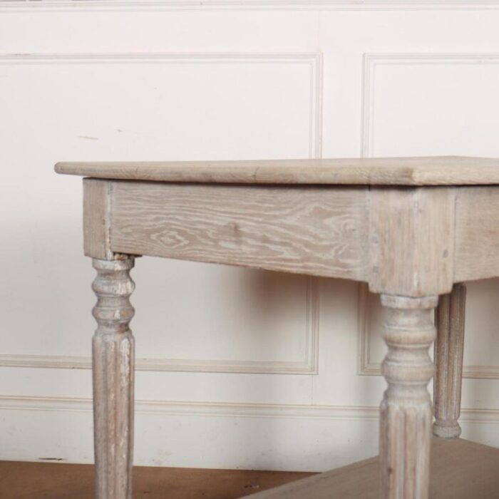 small bleached oak drapers table 1890s 3138