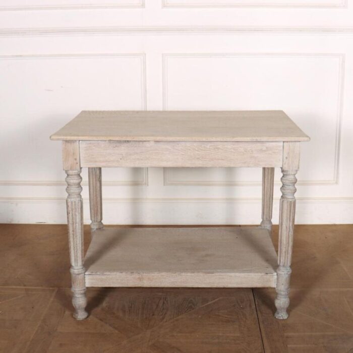 small bleached oak drapers table 1890s 5371