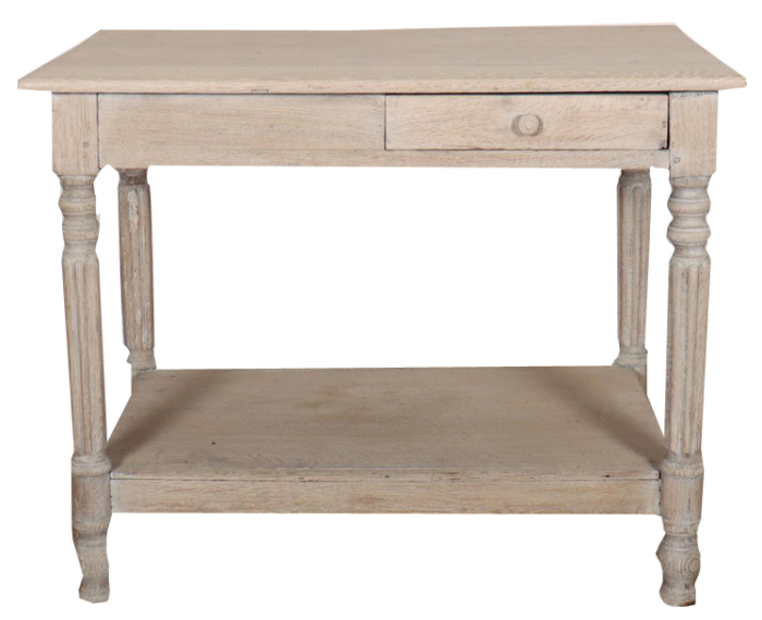 small bleached oak drapers table 1890s 5505