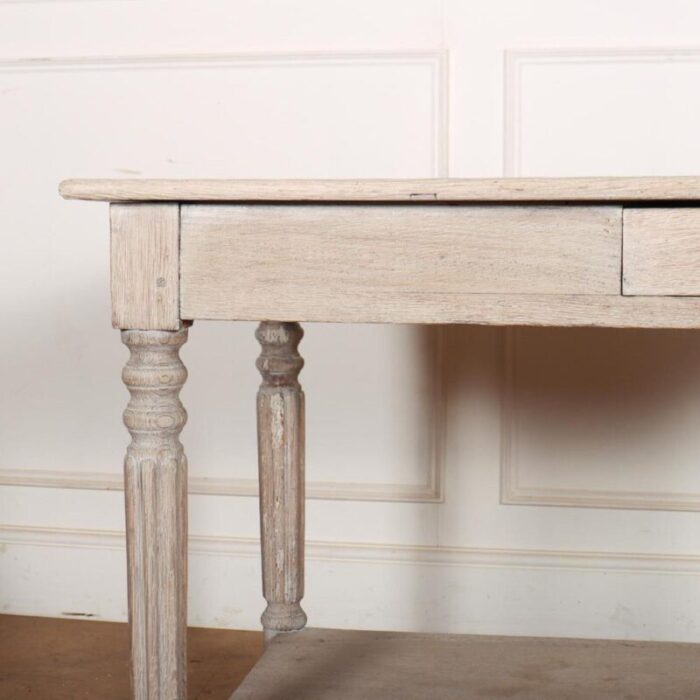 small bleached oak drapers table 1890s 7465