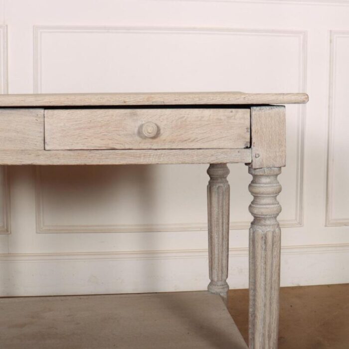 small bleached oak drapers table 1890s 8210