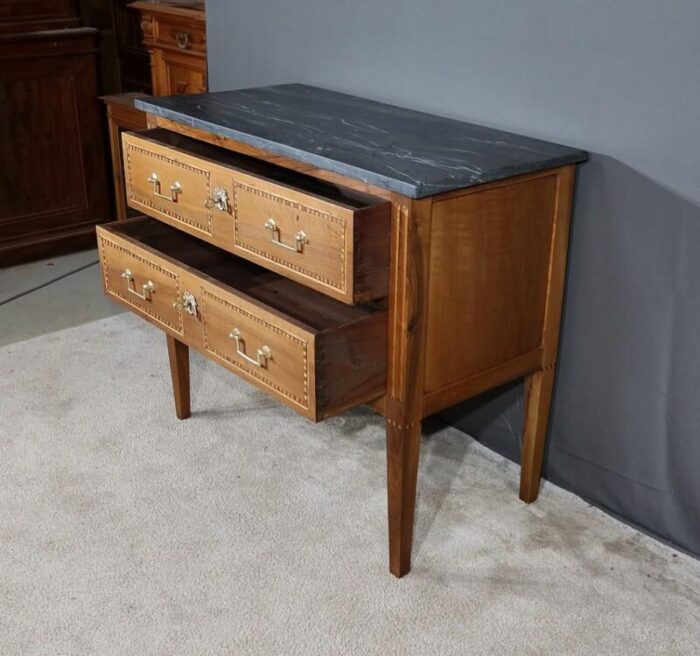 small early 19th century louis xvi regional walnut chest of drawers 7305