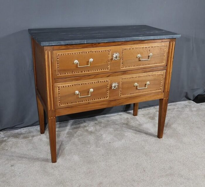 small early 19th century louis xvi regional walnut chest of drawers 8766