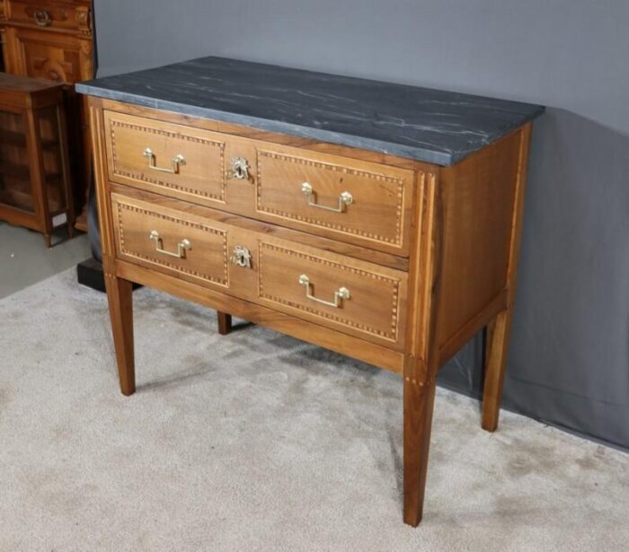 small early 19th century louis xvi regional walnut chest of drawers 8923