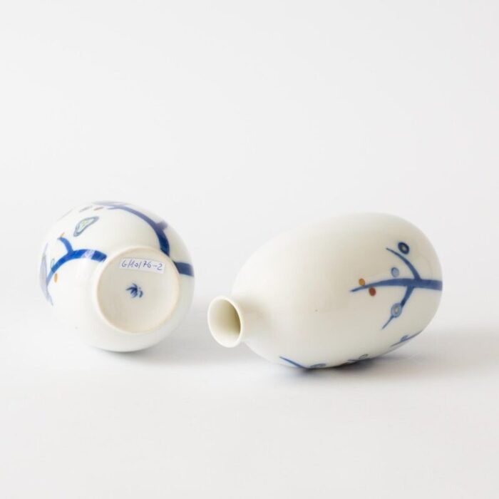 small japanese porcelain vases from koransha 1960s set of 2 7