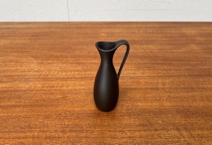 small mid century minimalist wormser terra sigillata pottery carafe vase germany 1960s 2