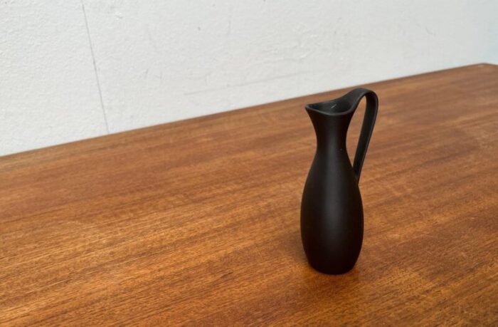 small mid century minimalist wormser terra sigillata pottery carafe vase germany 1960s 3