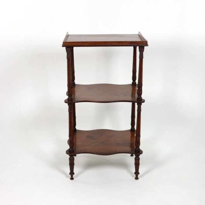 small scale mahogany triple tier etagere english circa 1870 0640