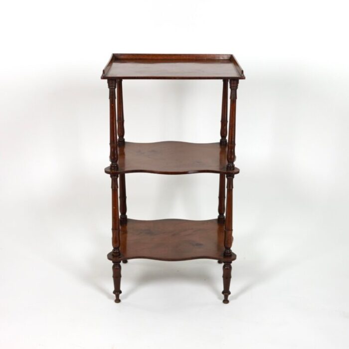 small scale mahogany triple tier etagere english circa 1870 0841