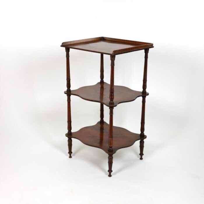 small scale mahogany triple tier etagere english circa 1870 1030