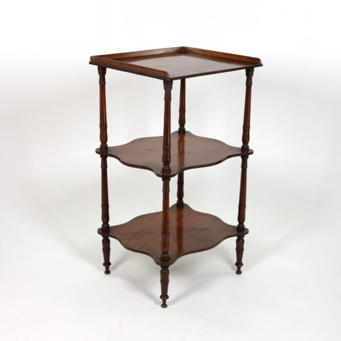 small scale mahogany triple tier etagere english circa 1870 5949