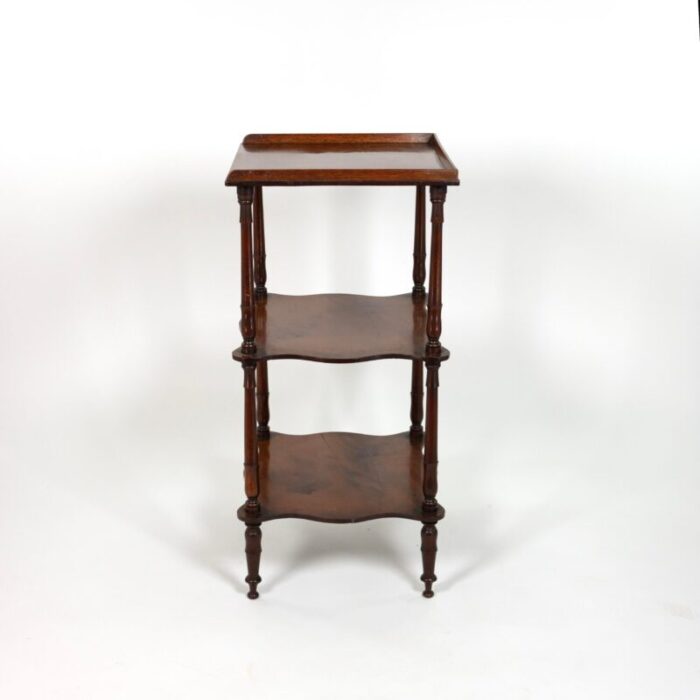 small scale mahogany triple tier etagere english circa 1870 6723