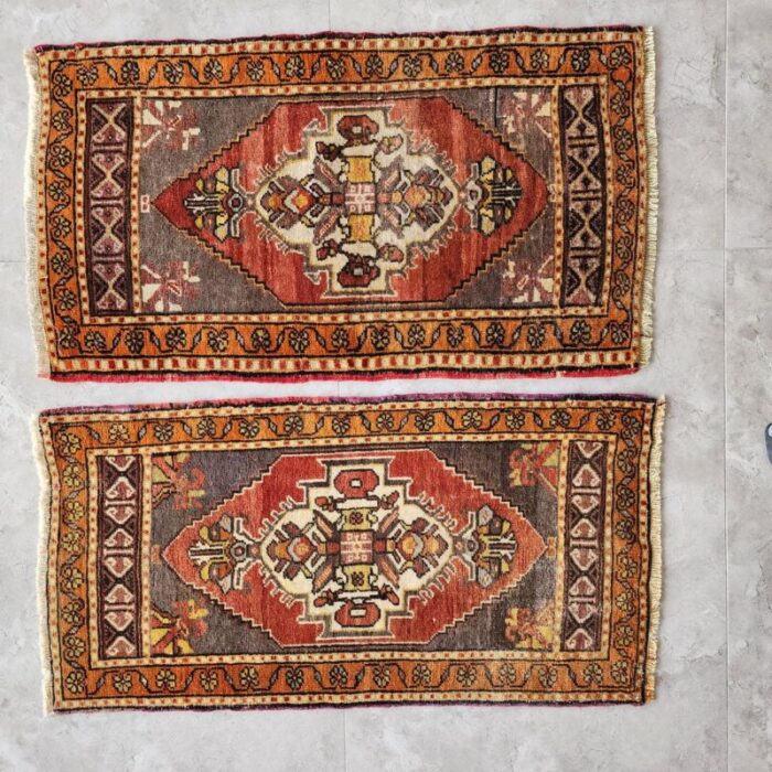 small turkish oushak rugs set of 2 1