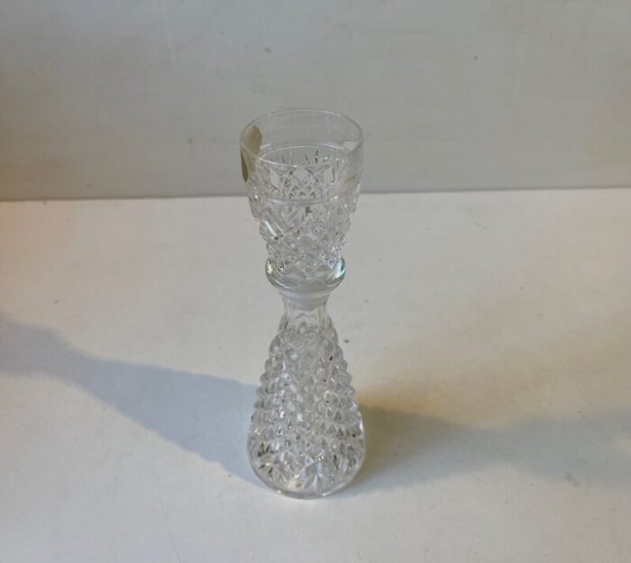 small vintage cut crystal glass decanter 1970s 3