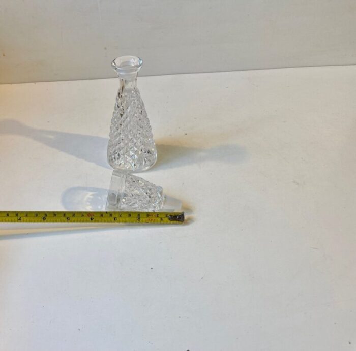 small vintage cut crystal glass decanter 1970s 6