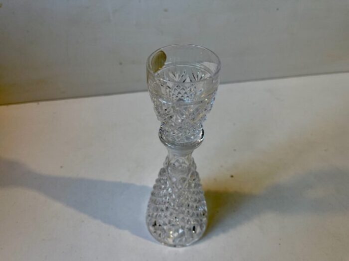 small vintage cut crystal glass decanter 1970s 7