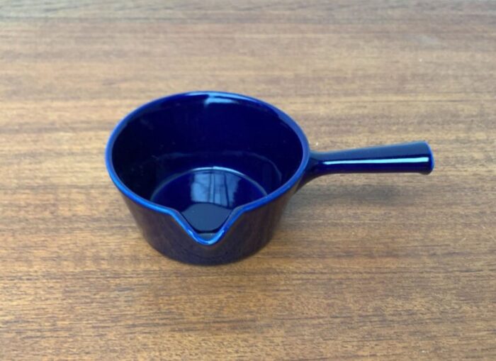 small vintage german dark blue ceramic bowl from schoenwald 6