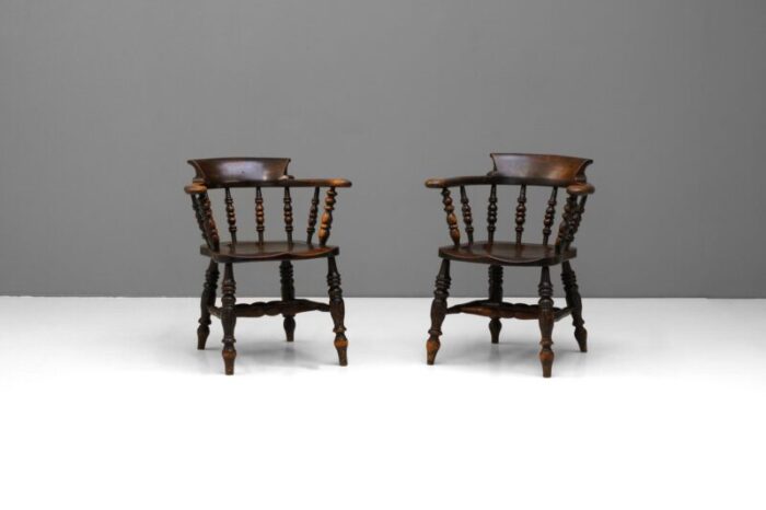 smokers bow armchairs 1870 set of 2 0681