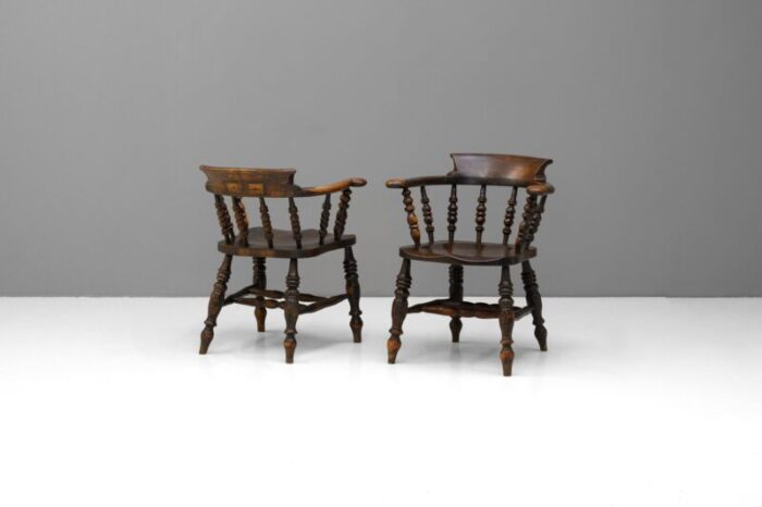 smokers bow armchairs 1870 set of 2 5888