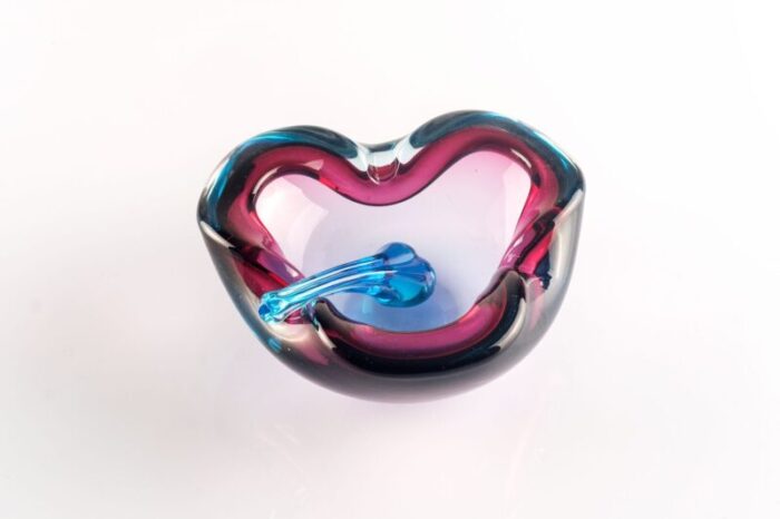 sommerso murano glass ashtray with temper by flavio poli for seguso italy 2