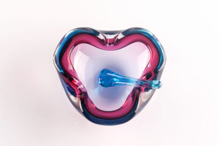 sommerso murano glass ashtray with temper by flavio poli for seguso italy 5