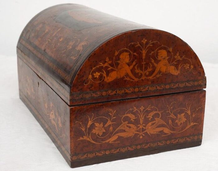 sorrento jewellery box in exotic precious woods 19th century 2