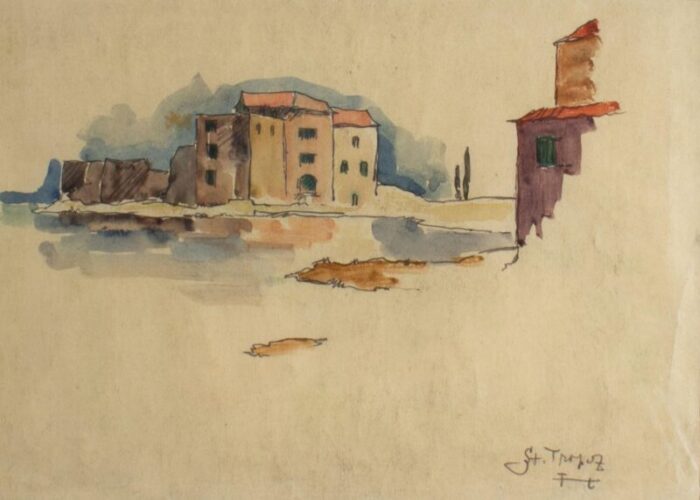 st tropez watercolor painting by 8086