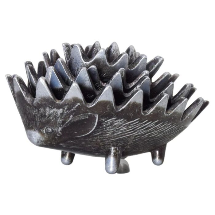 stackable peltre hedgehog ashtrays attributed to walter bosse 1950s set of 4 1