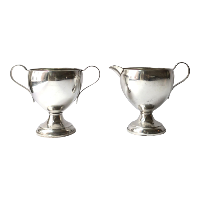 sterling silver creamer and sugar set 7528