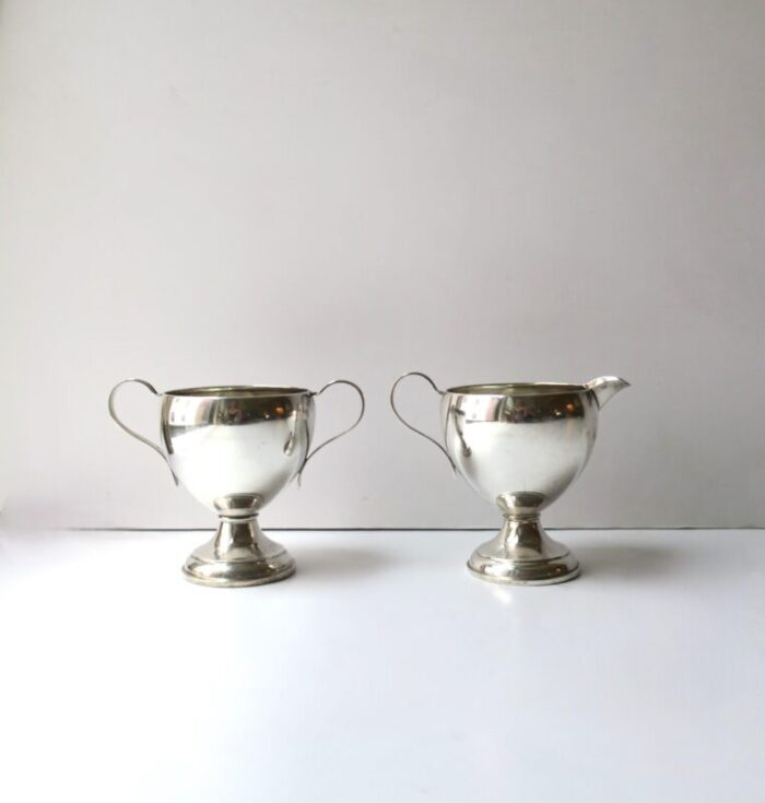 sterling silver creamer and sugar set 7917