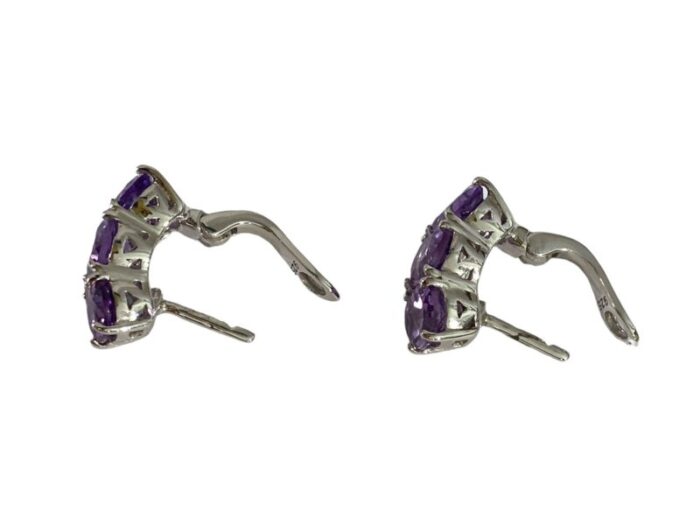 sterling silver earrings with oval brazilian amethyst 0907